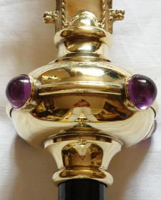 Brass Gothic Processional Crucifix